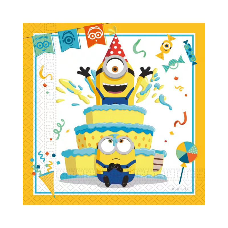 Servetėlės popierinės 20vnt  33*33 cm Minions