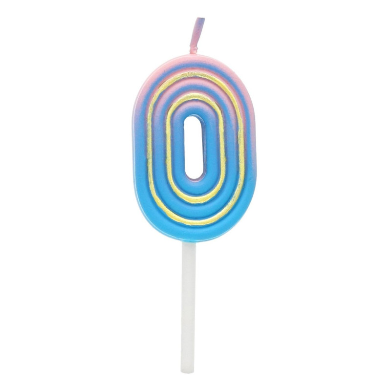 Žvakutė gimtadienio B&C neon "0"