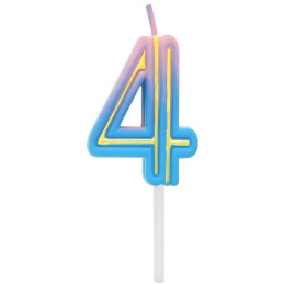 Žvakutė gimtadienio B&C neon "4"