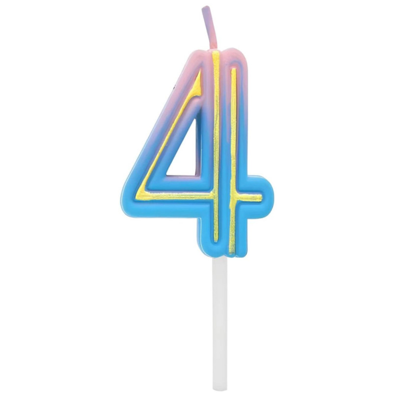 Žvakutė gimtadienio B&C neon "4"