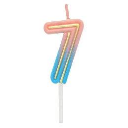 Žvakutė gimtadienio B&C neon "7"