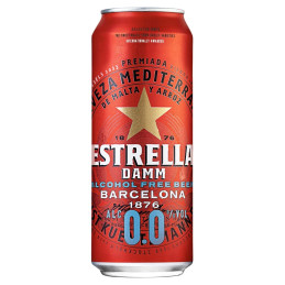 Šviesus nealkoholinis alus Estrella Damm (0,0%), 500 ml