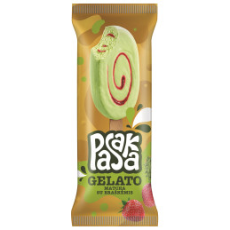Ledai"Pasaka gelato" 90ml/64g su žaliąja arbata Matcha ir braškiu įdaru