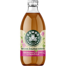 Gazuotas, fermentuotas gėrimas Kambo Kombucha Įsižeminimas gaurometis su citrinžolė, 330ml