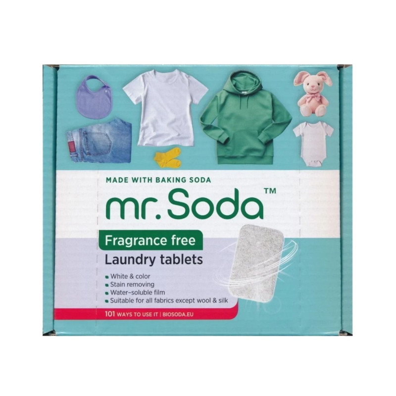 Skalbinių tabletės mr.Soda bekvapės su soda, 30x25g
