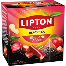 Aromatizuota juodoji arbata Lipton Apple Rhubarb 20 pakelių, 30g