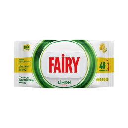 Drėgnos servetėlės Fairy paviršių valymui citrinų kvapo, 100vnt