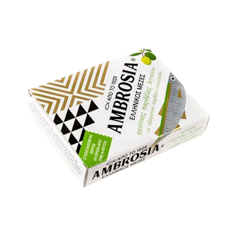 Sardinės alyvuogių aliejuje Ambrosia  95g/70g