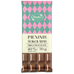 Pieninis šokoladas Rūta 40%, 70g