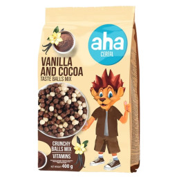 Sausi pusryčiai AHA šokoladiniai rutuliukai, 400 g