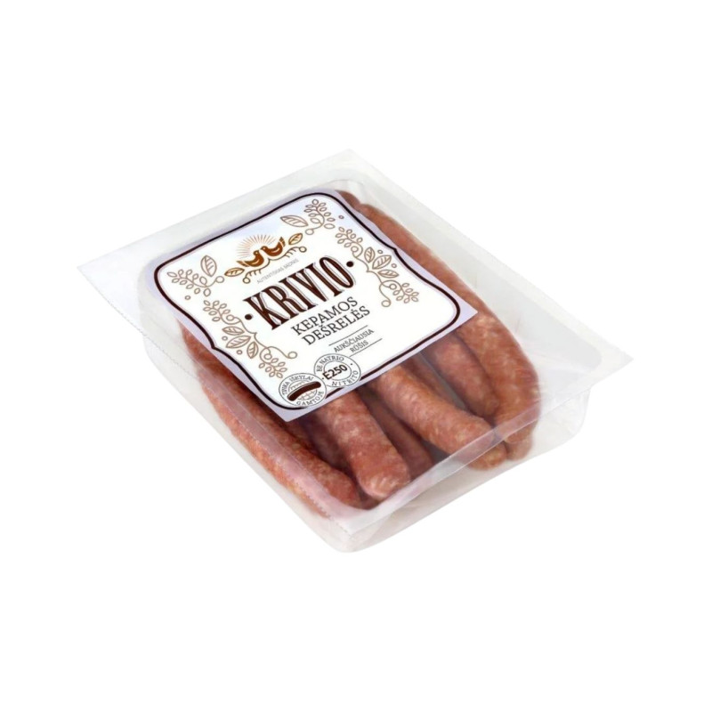 Karštai rūkytos Krivio kepamos dešrelės, 300 g