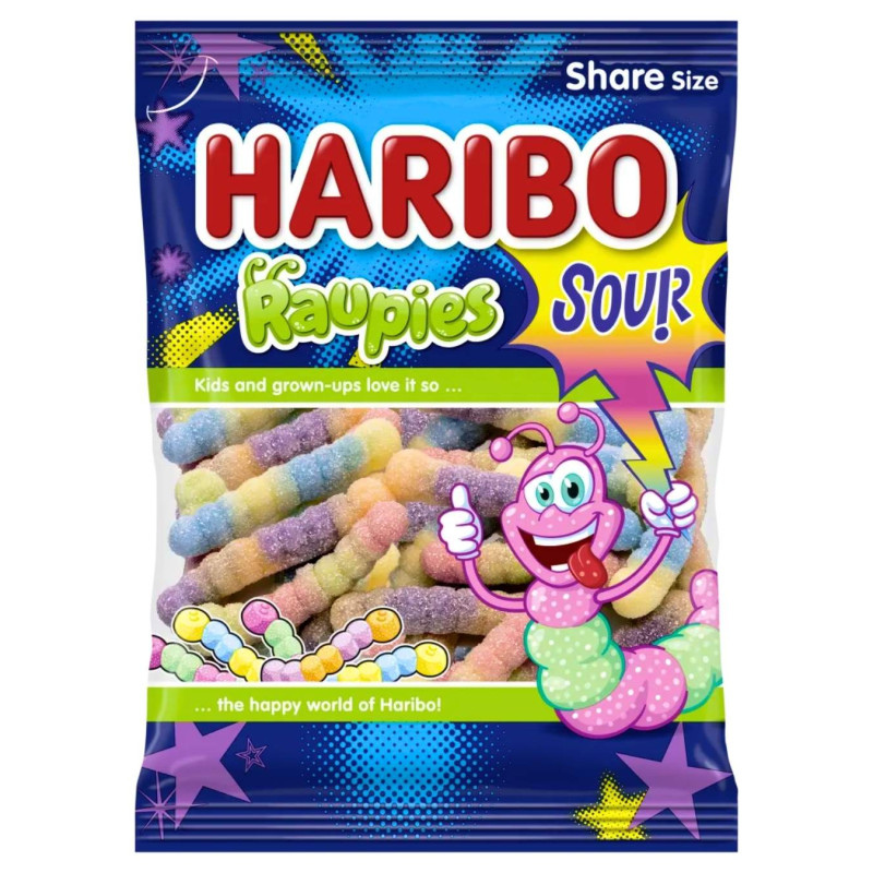 Zefyriniai guminukai Haribo Raupies Sour, 175 g vaisių skonio