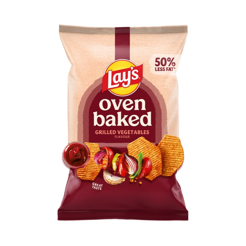 Bulvių traškučiai Lays Oven Baked grilyje keptų daržovių skonio, 110 g