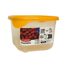 Plastmasinis indelis su geltonu dangteliu Curver, 450 ml