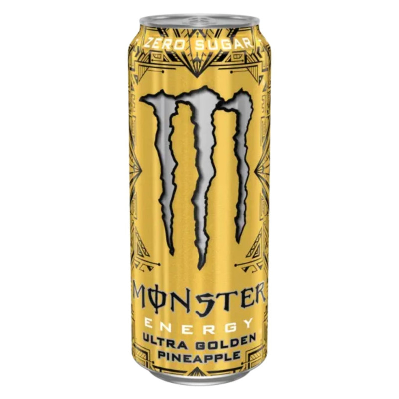 Gazuotas energinis gėrimas Monster Ultra Golden ananasų skonio, 500 ml