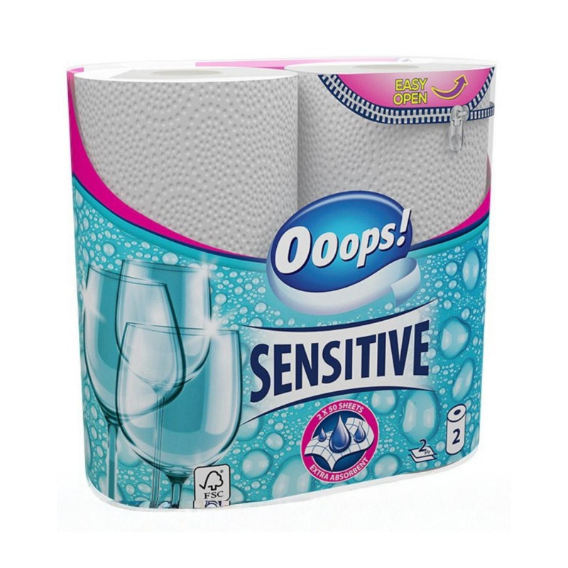 Popieriniai rankšluosčiai OOOPS! Classic Sensitive 2 vnt, 2 sluoksniai
