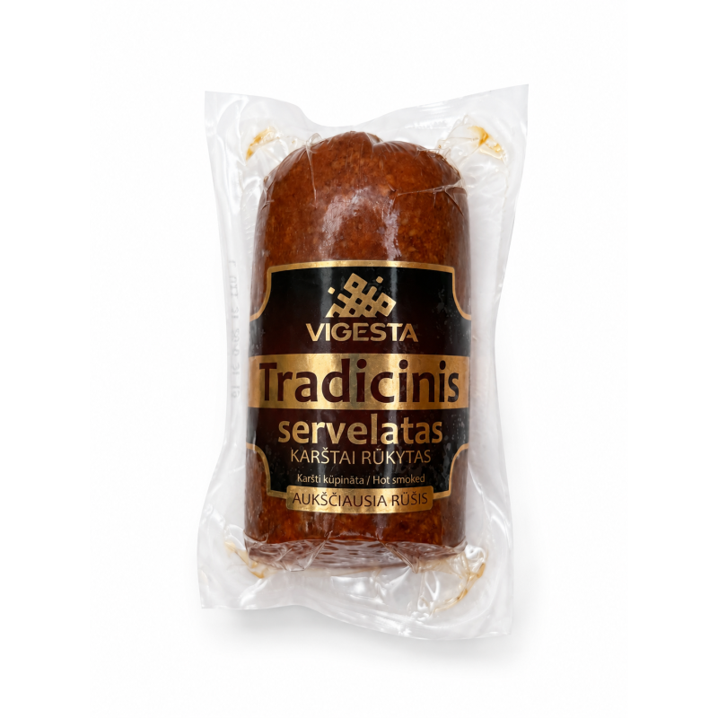Karštai rūkytas servelatas Tradicinis, 530 g