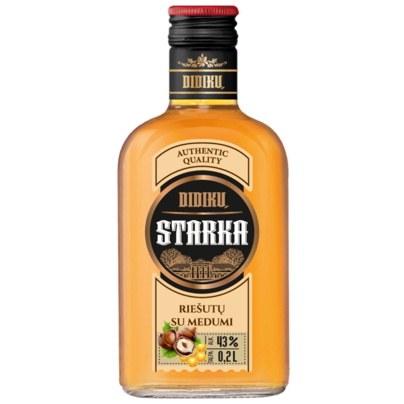 Spiritinis gėrimas Didikų Starka riešutų su medumi (43%), 200 ml