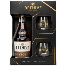 Brendis Beehive VSOP dėžutėje su stiklinėmis (40%), 700 ml