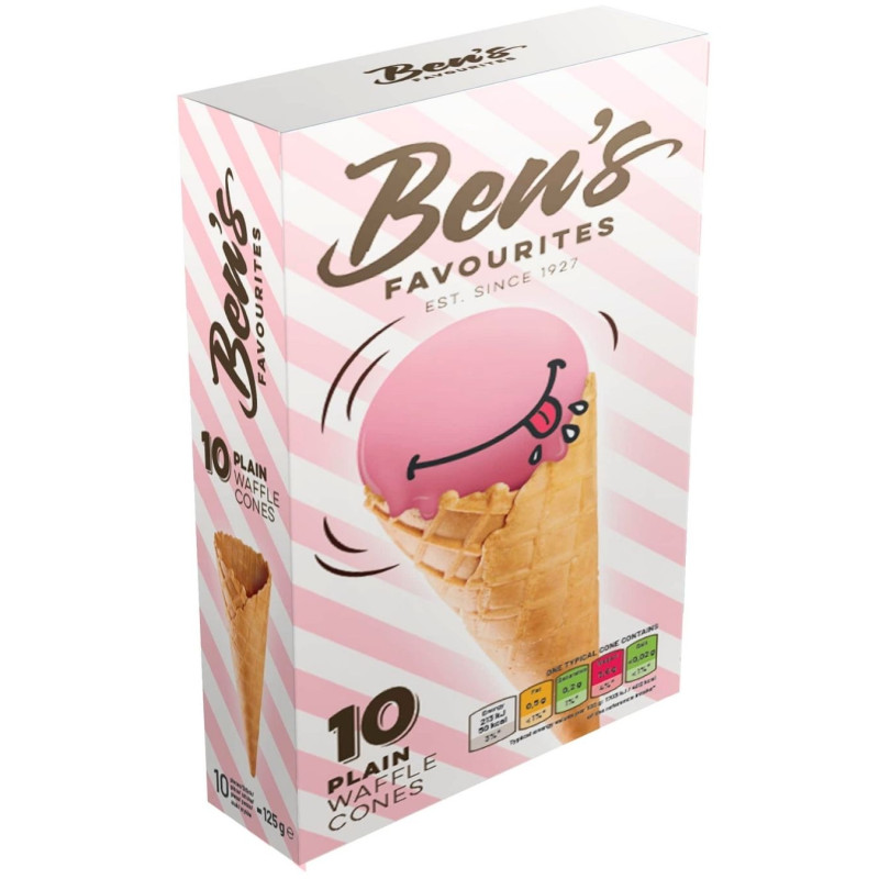 Vafliniai kūgeliai Bens 10 vnt , 125 g