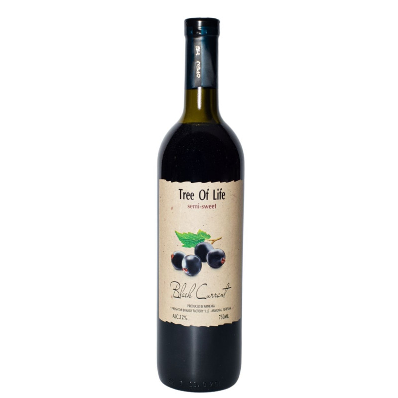 Vynas Tree Of Life juodųjų serbentų, pusiau saldus (12%), 750 ml
