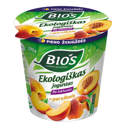 Ekologiškas jogurtas BIOS su persikais 3.1%, 370 g