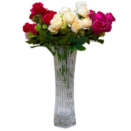 Dirbtinė rožių puokštė, 32 cm