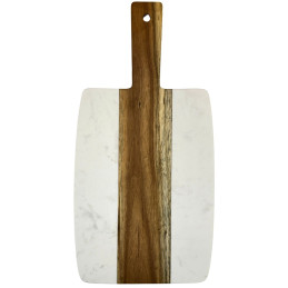 Medinė pjaustymo lentelė su marmuru 38 x 19 x 1.3 cm