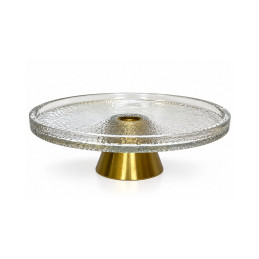 Stiklinė serviravimo lėkštė ant kojelės 32 cm