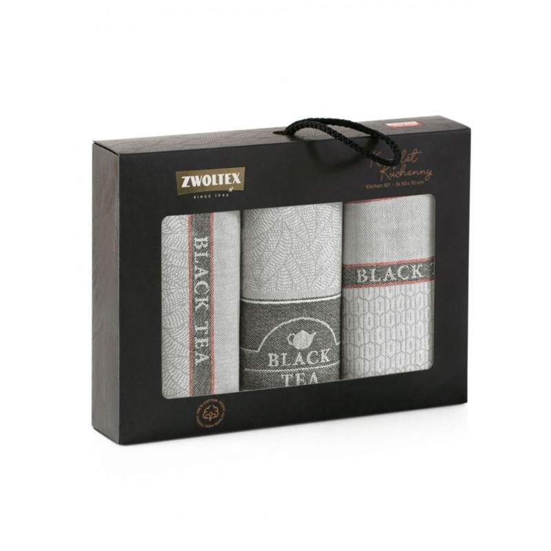Virtuvinių rankšluosčių rinkinys ZWOLTEX BLACK TEA, pilki, 3 vnt