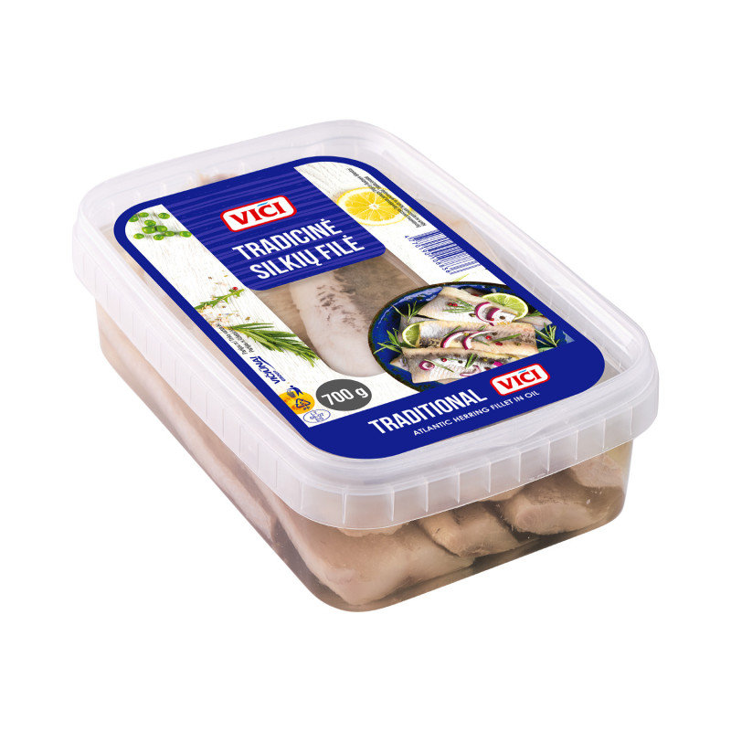Tradicinė silkių filė sūdyta aliejuje 700g