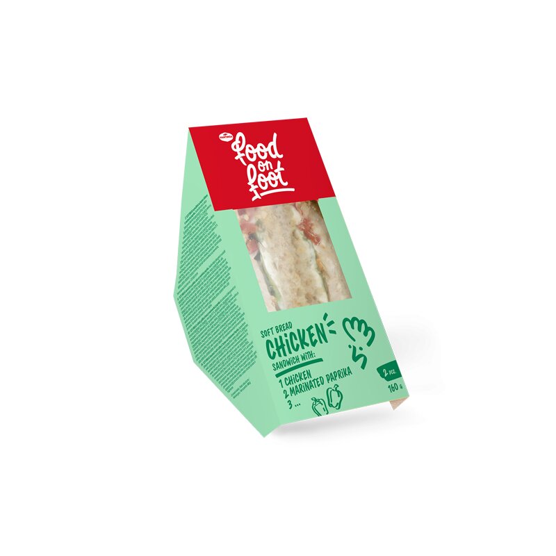 Sumuštinis SOFT BREAD su kepta vištiena ir marinuota paprika, 160g